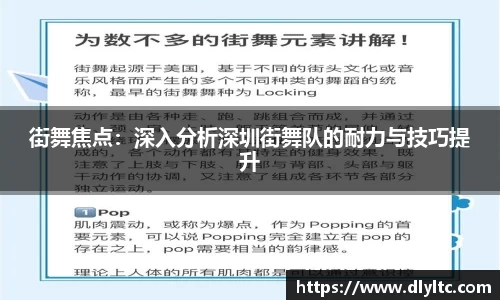 街舞焦点：深入分析深圳街舞队的耐力与技巧提升